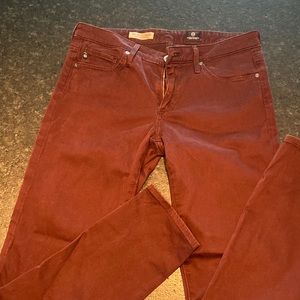 AG The Stevie Ankle Cranberry Pants Size 27